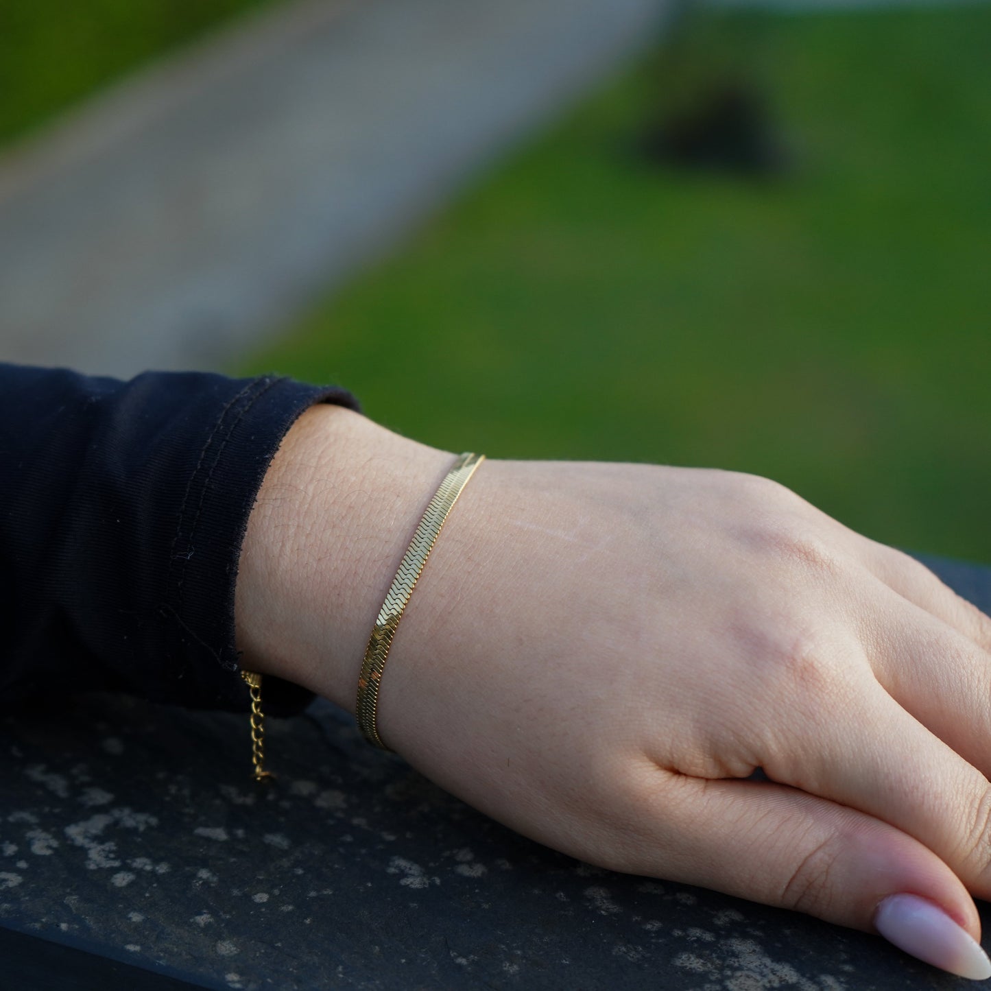 Gold Herringbone Bracelet